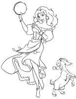 A coloring page of the hunchback of notre dame